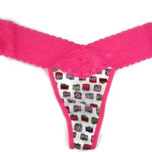 Victoria Secret Thong Panty One Size Pink White
